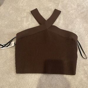 Aritzia Babaton brown crossover top